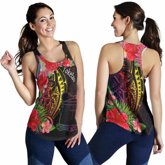 Tokelau Women Racerback Tank - Tropical Hippie Style