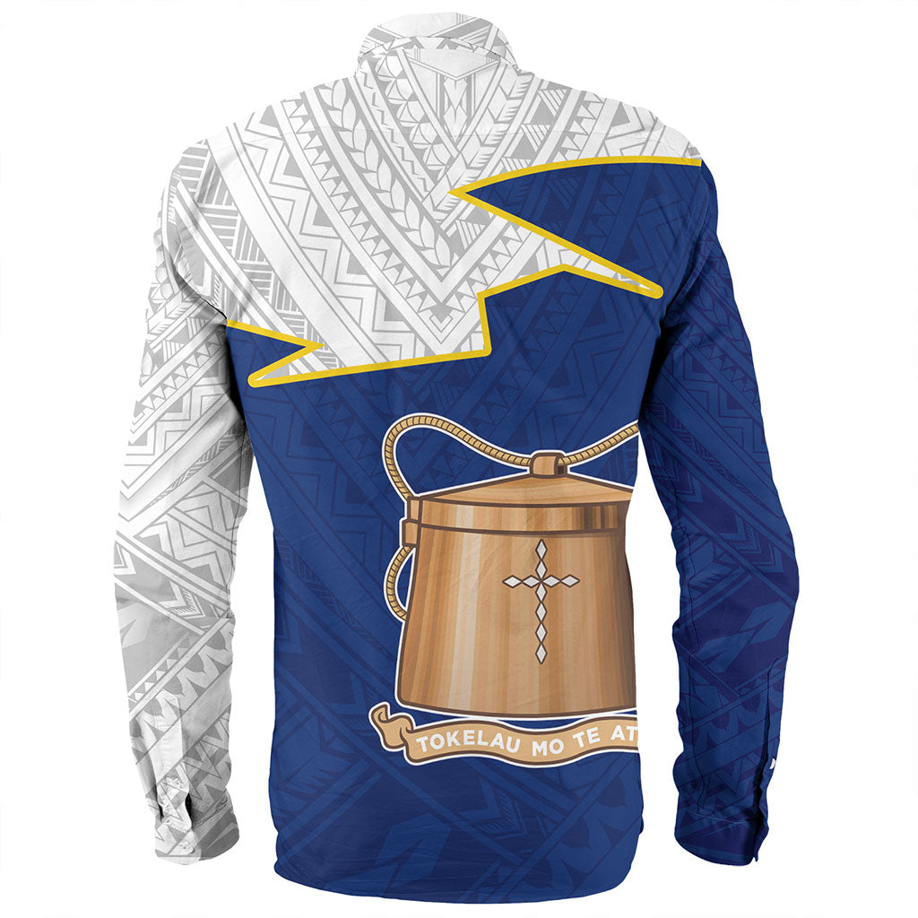 Tokelau Long Sleeve Shirt Polynesian Tattoo Flag And Coat Of Arms