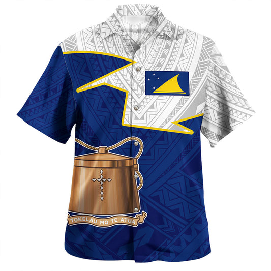 Tokelau Hawaiian Shirt Polynesian Tattoo Flag And Coat Of Arms