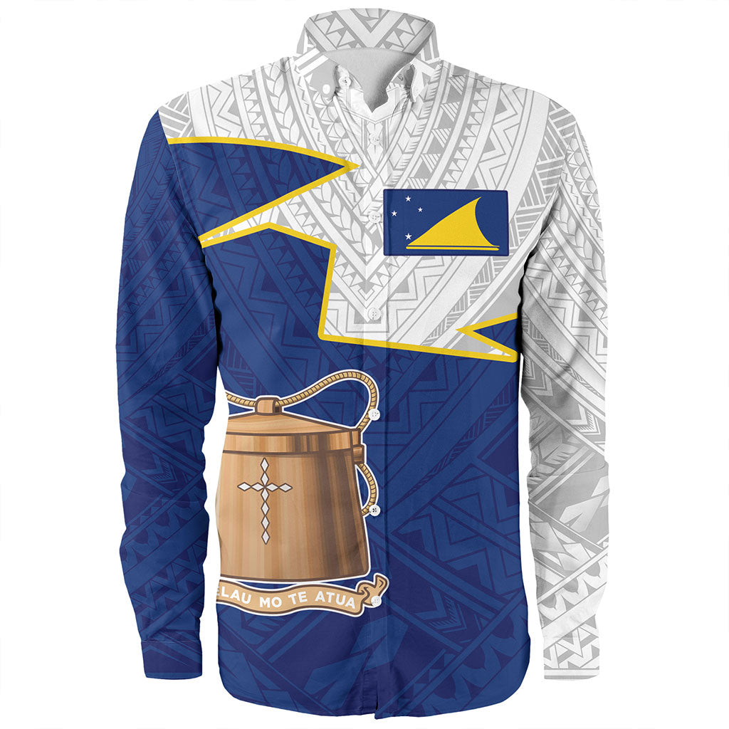 Tokelau Long Sleeve Shirt Polynesian Tattoo Flag And Coat Of Arms