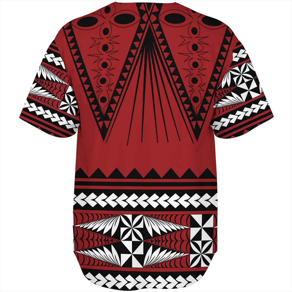 Tonga Baseball Shirt Polynesia Island Ngatu Pattern Style