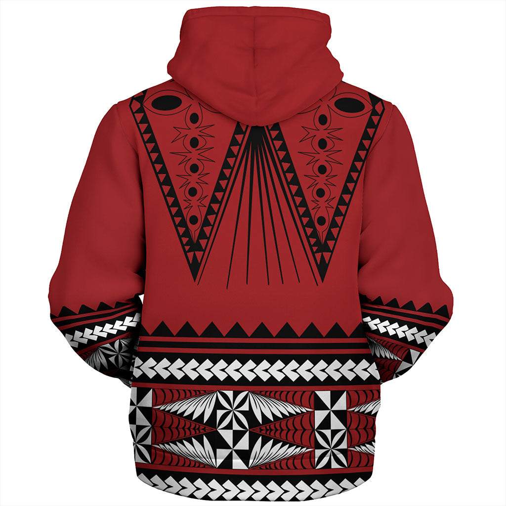 Tonga Sherpa Hoodie Polynesia Island Ngatu Pattern Style
