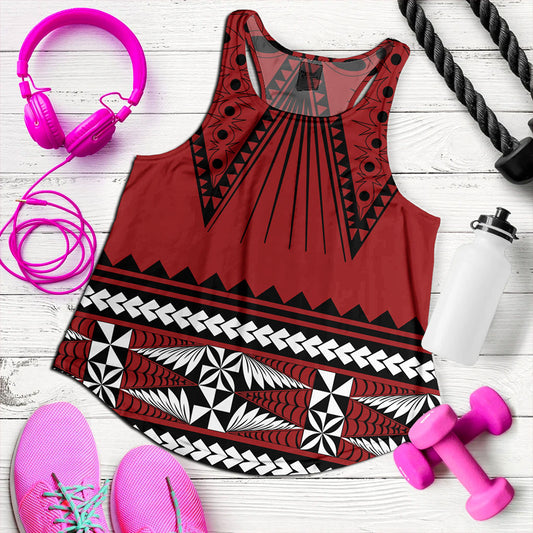 Tonga Women Tank Polynesia Island Ngatu Pattern Style
