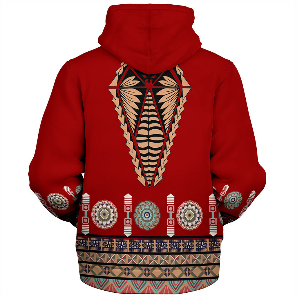 Tonga Sherpa Hoodie Ngatu Design Fabric