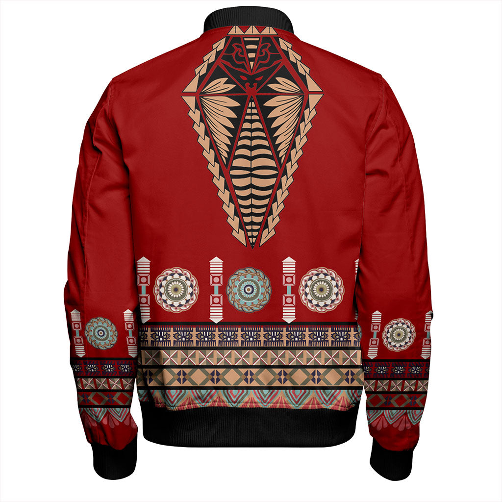Tonga Bomber Jacket Ngatu Design Fabric