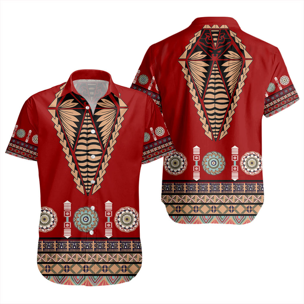 Tonga Short Sleeve Shirt Ngatu Design Fabric
