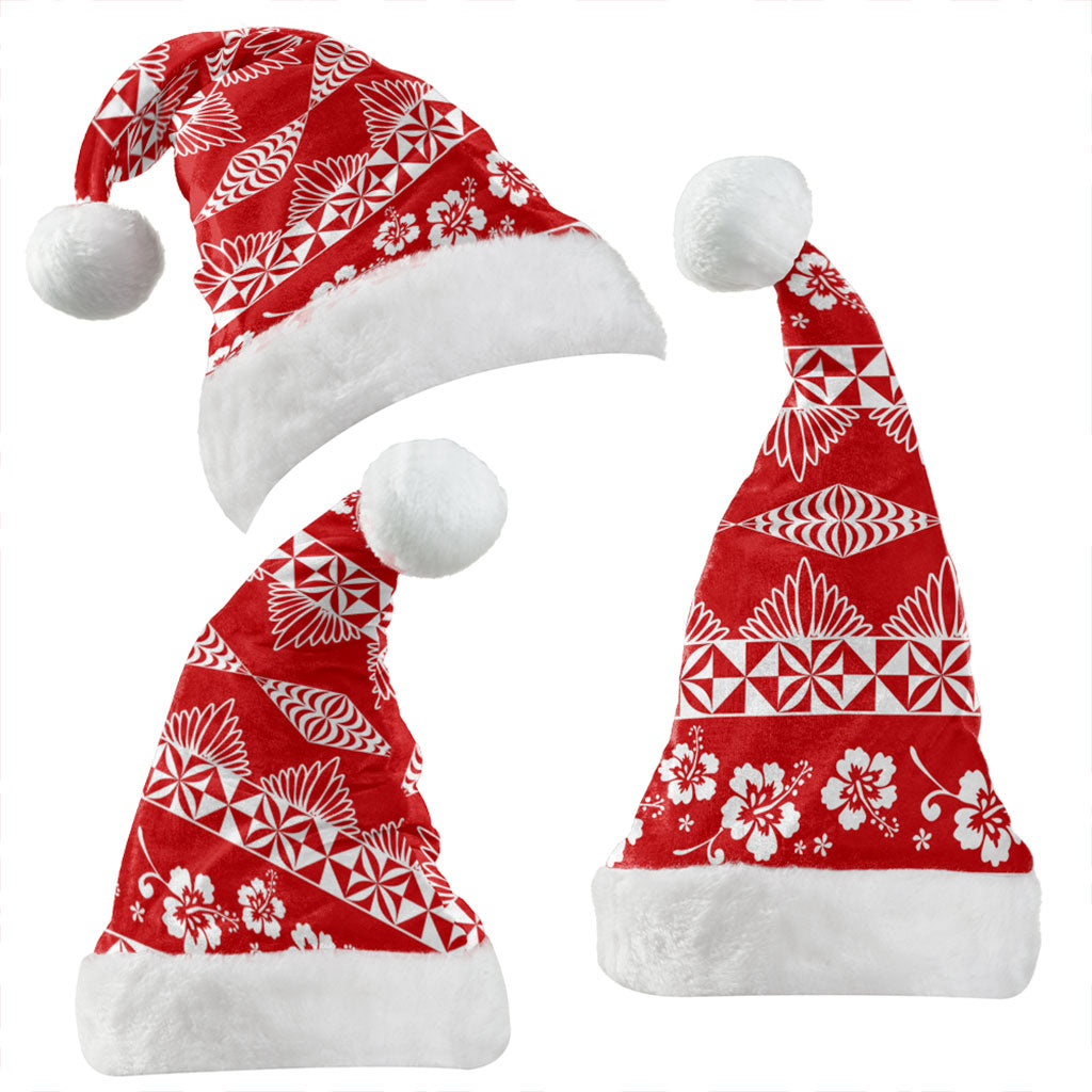 Tonga Christmas Hat Ngatu Design Pattern Hibiscus