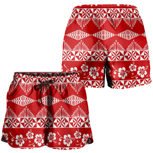 Tonga Women Shorts Ngatu Tropical Hibiscus