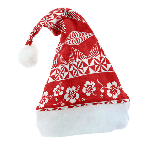 Tonga Christmas Hat Ngatu Design Pattern Hibiscus