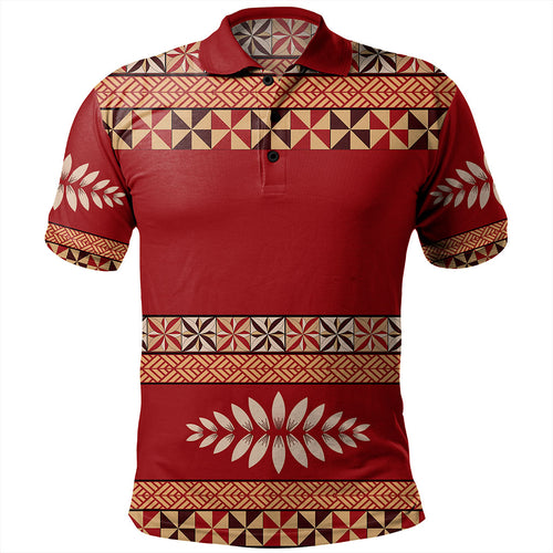 Tonga Polo Shirt Ngatu Design Pattern