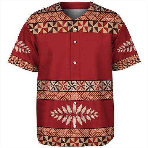 Tonga Baseball Shirt Ngatu Design Pattern