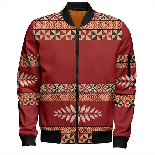 Tonga Bomber Jacket Ngatu Design Pattern