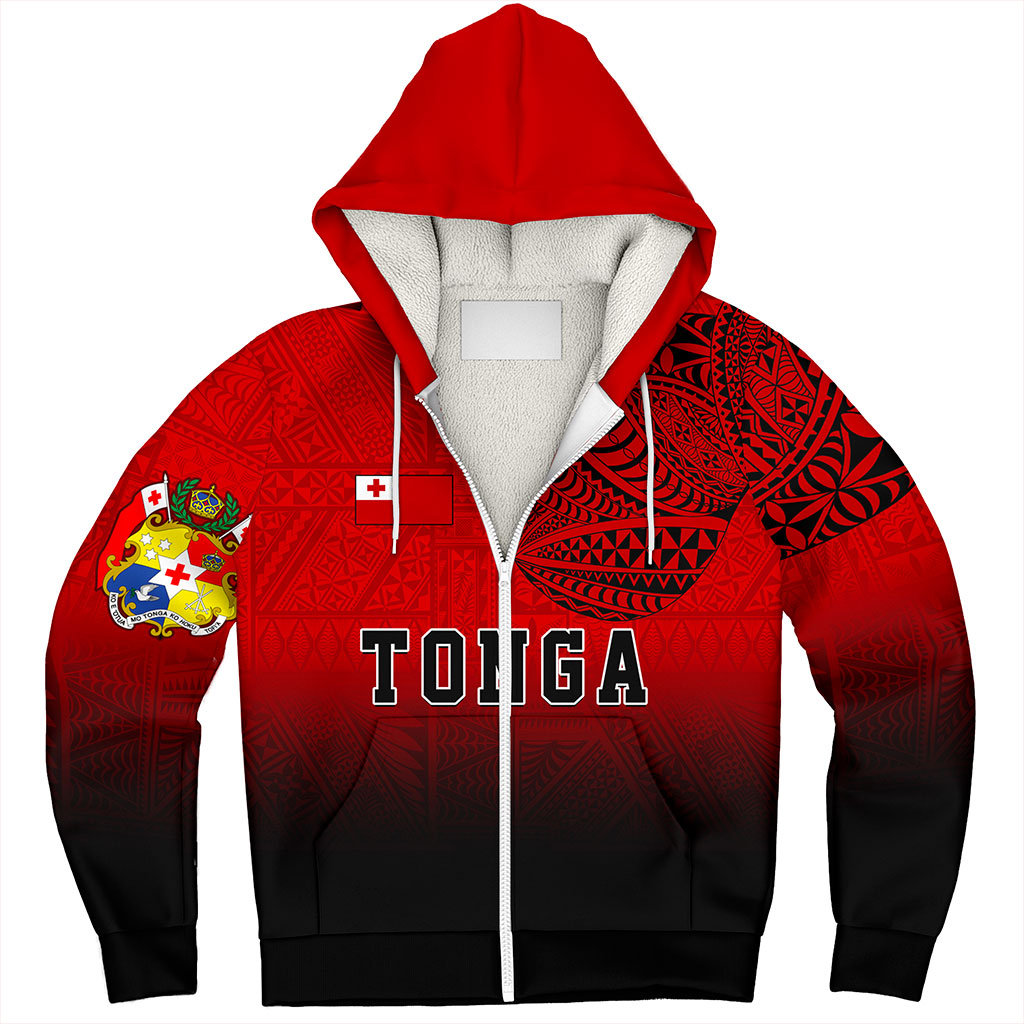Tonga Sherpa Hoodie Tattoo Ngatu Coat Of Arms Tribal