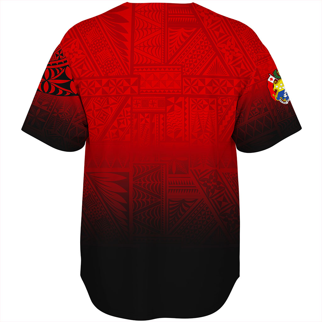 Tonga Baseball Shirt Tattoo Ngatu Coat Of Arms Tribal