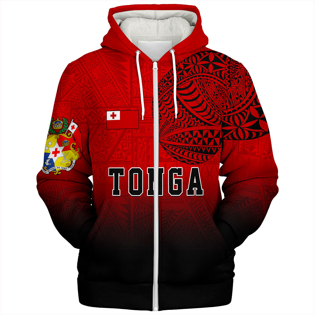 Tonga Sherpa Hoodie Tattoo Ngatu Coat Of Arms Tribal
