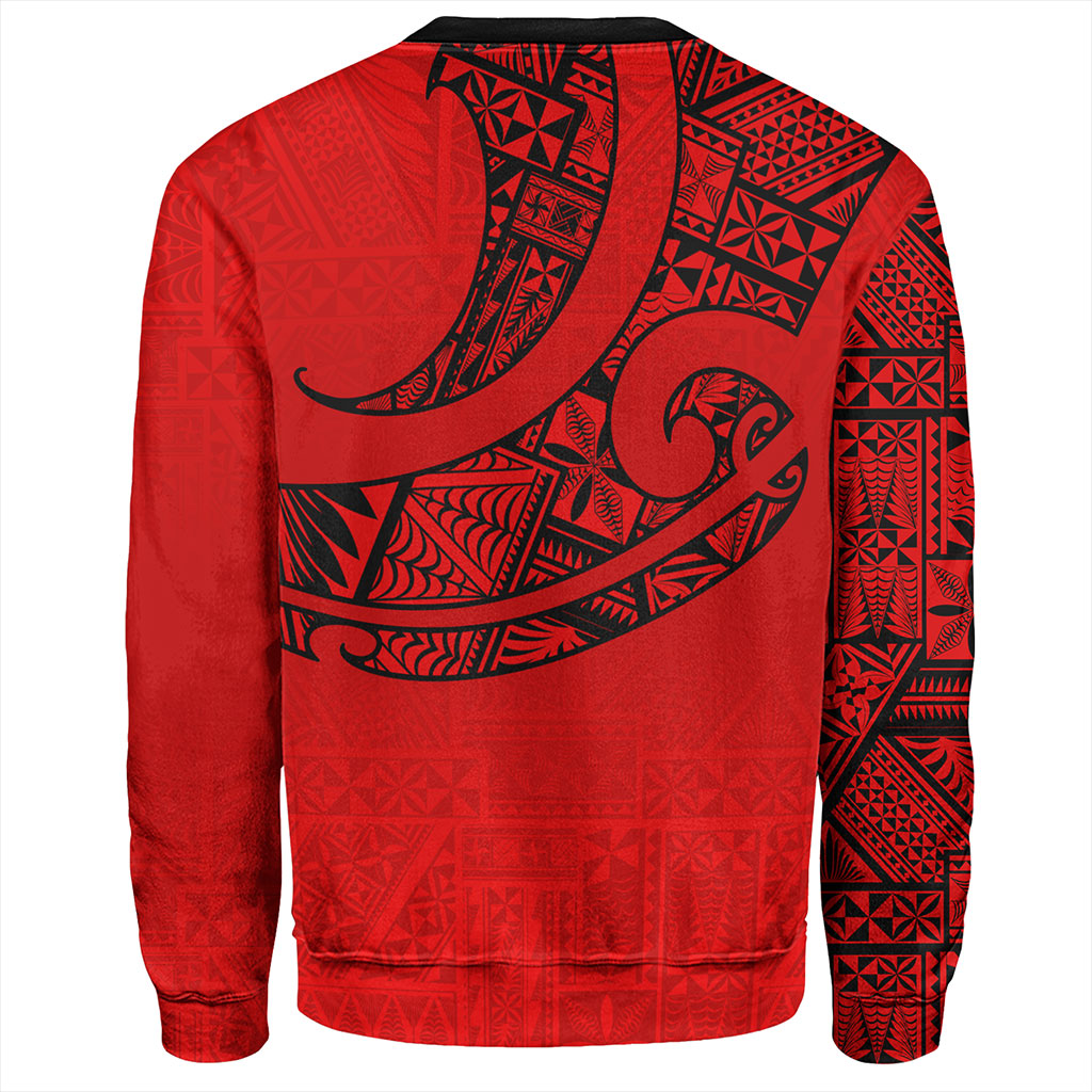 Tonga Sweatshirt Custom Ngatu Tribal Tattoo Style