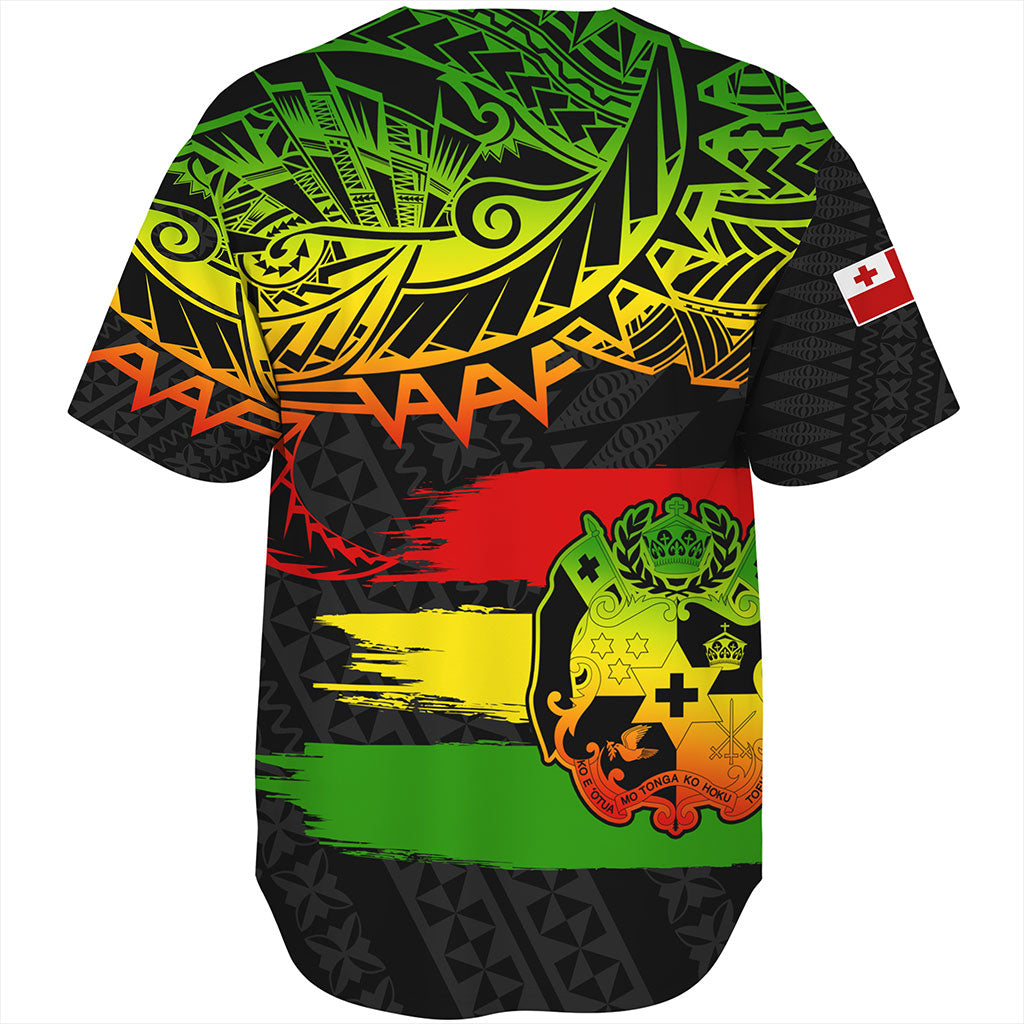Tonga Baseball Shirt Tribal Polynesian Grunge Reggae