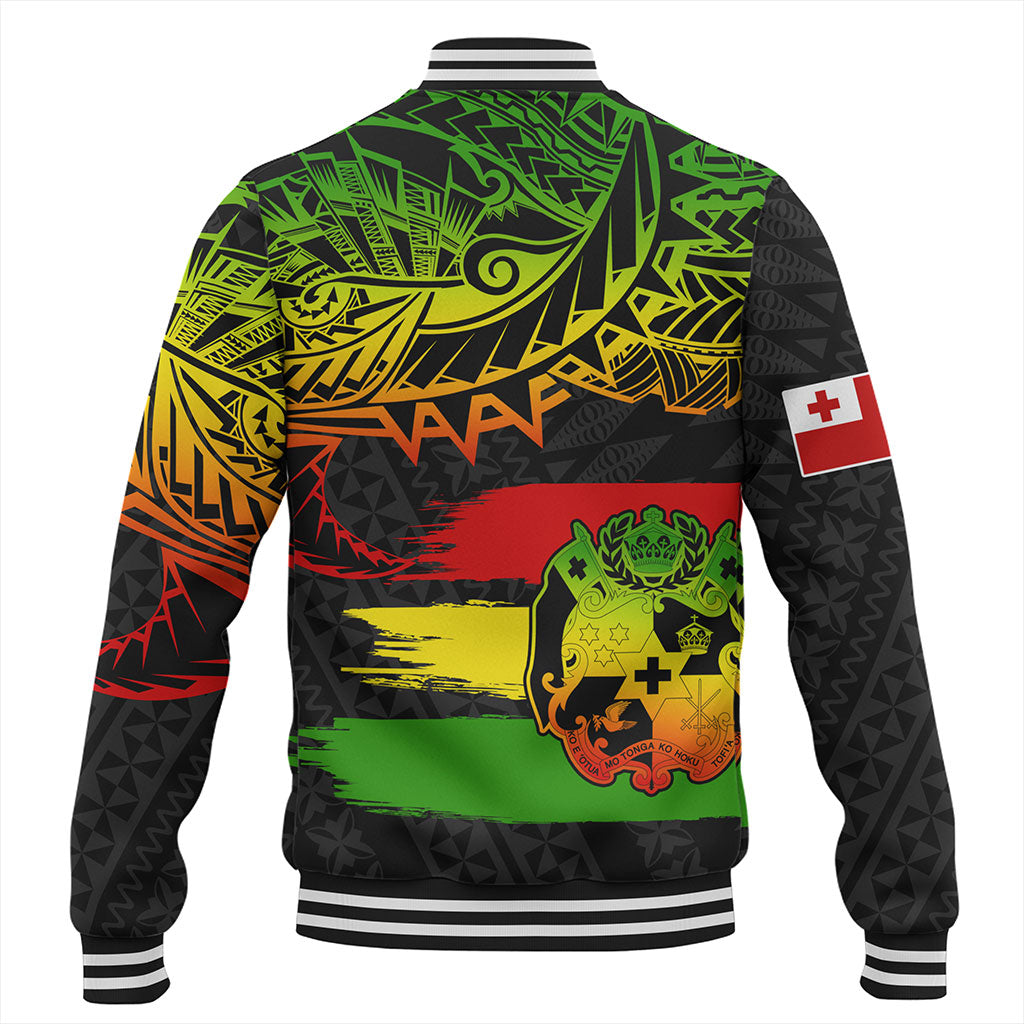 Tonga Baseball Jacket Tribal Polynesian Grunge Reggae