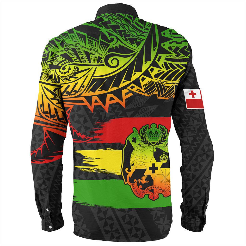 Tonga Long Sleeve Shirt Tribal Polynesian Grunge Reggae