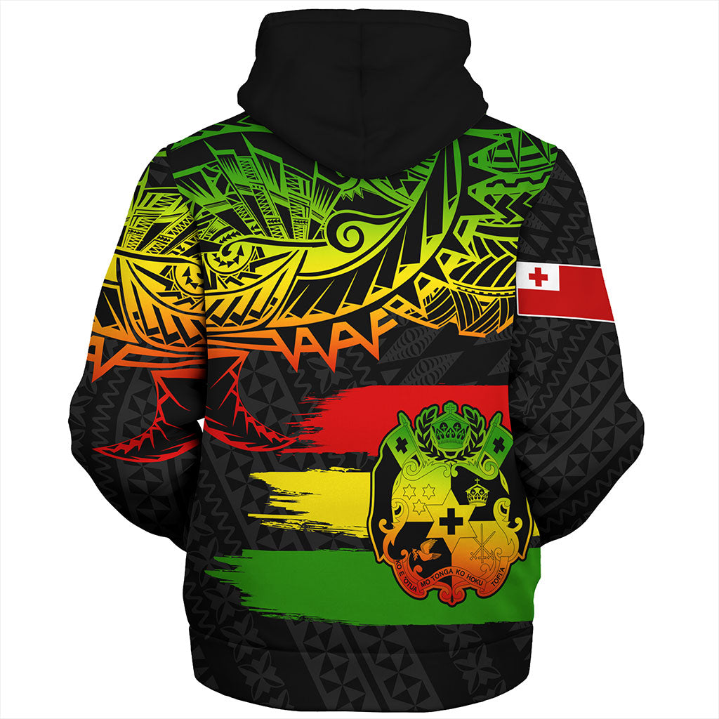 Tonga Sherpa Hoodie Tribal Polynesian Grunge Reggae
