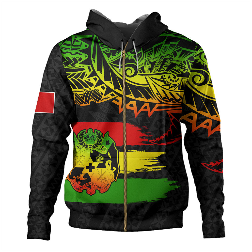 Tonga Hoodie Tribal Polynesian Grunge Reggae