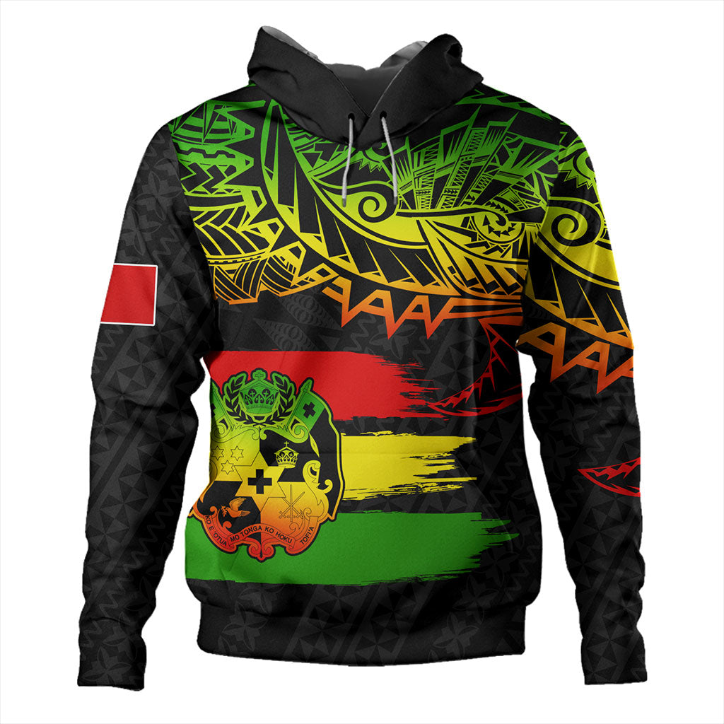 Tonga Hoodie Tribal Polynesian Grunge Reggae