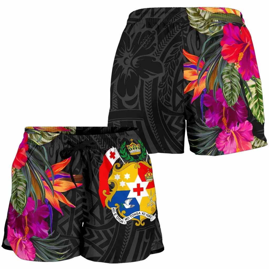 Tonga All Over Print Women Shorts - Polynesian Hibiscus Pattern