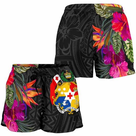 Tonga All Over Print Women Shorts - Polynesian Hibiscus Pattern