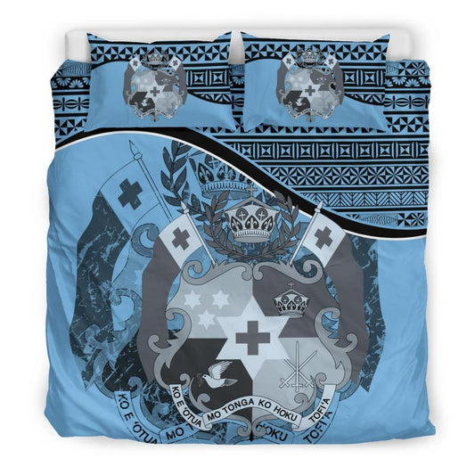 Tonga Duvet Cover Set - Tonga Coat Of Arms Blue