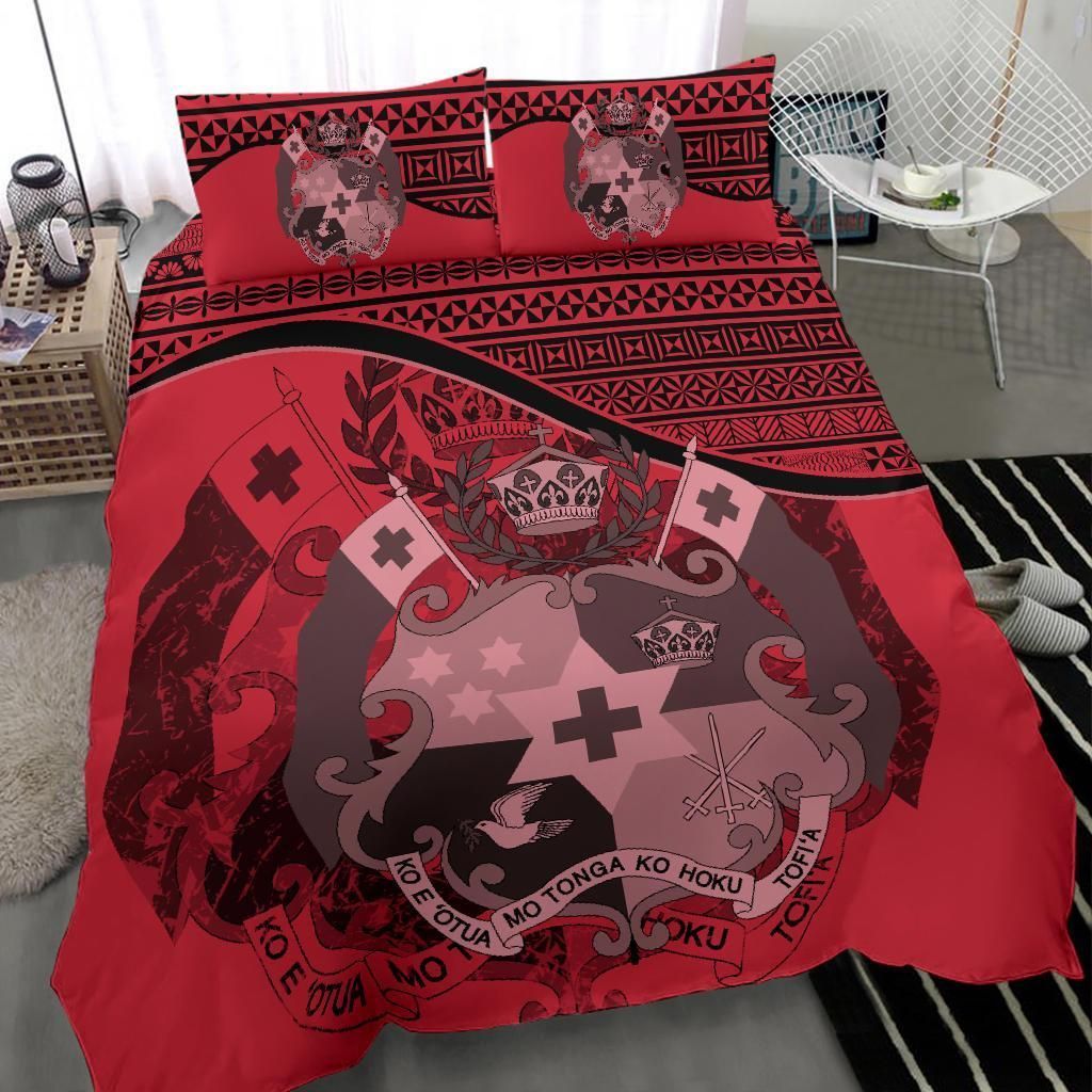 Tonga Duvet Cover Set - Tonga Coat Of Arms Pink