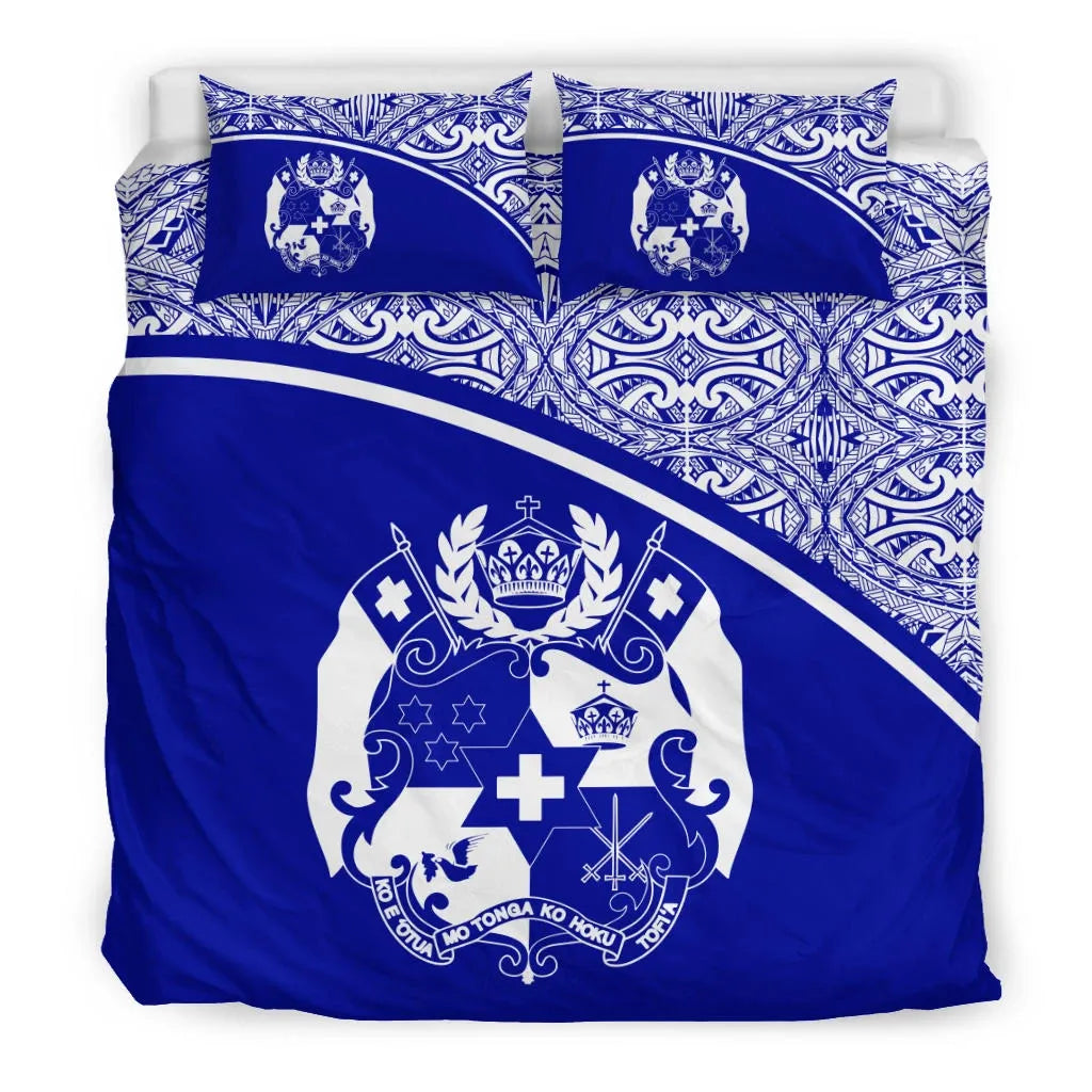 Tonga Duvet Cover Set - Blue Curve Style