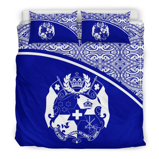 Tonga Duvet Cover Set - Blue Curve Style