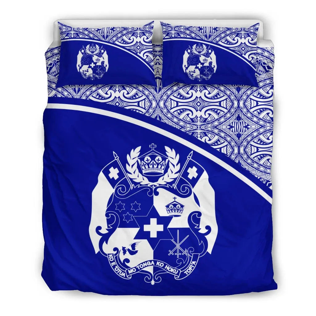 Tonga Duvet Cover Set - Blue Curve Style