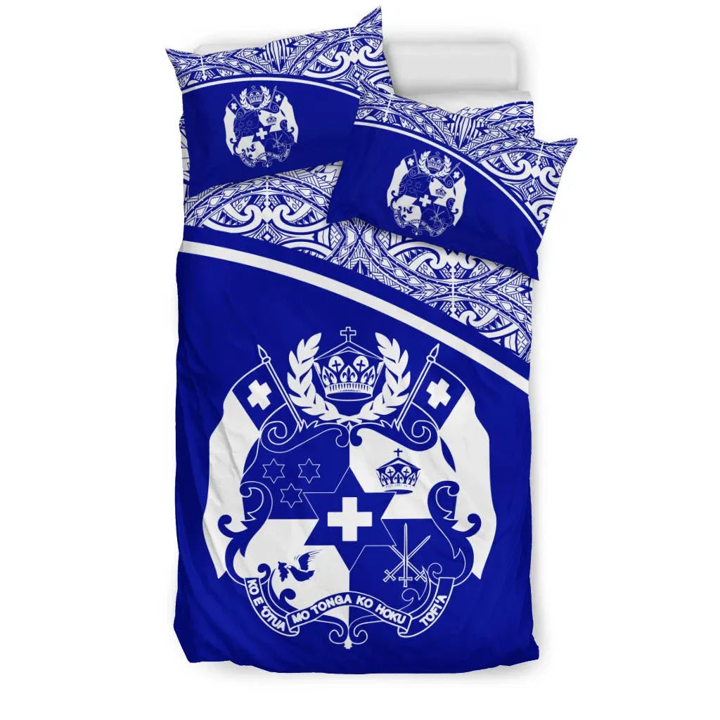 Tonga Duvet Cover Set - Blue Curve Style