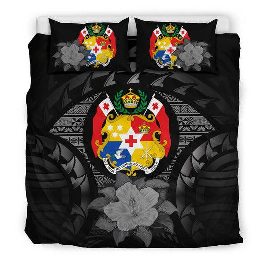 Polynesian Duvet Cover Set - Tonga Bedding Set Gray