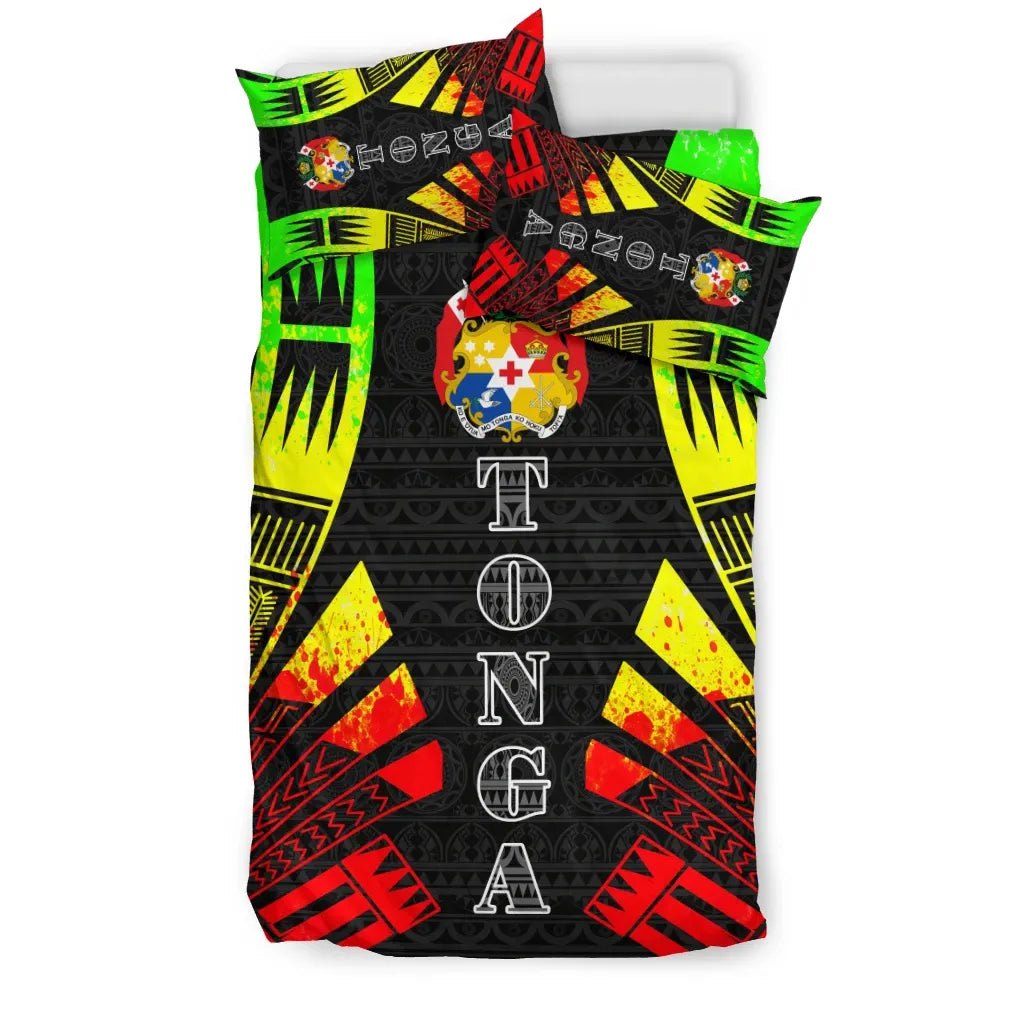 Tonga Duvet Cover Set - Polynesian Tattoo Reggae