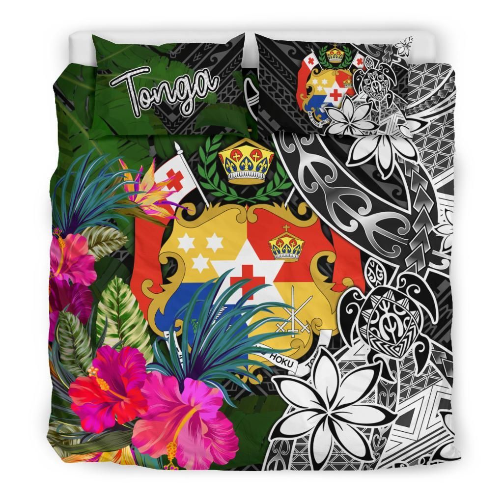 Tonga Bedding Set - Turtle Plumeria Banana Leaf
