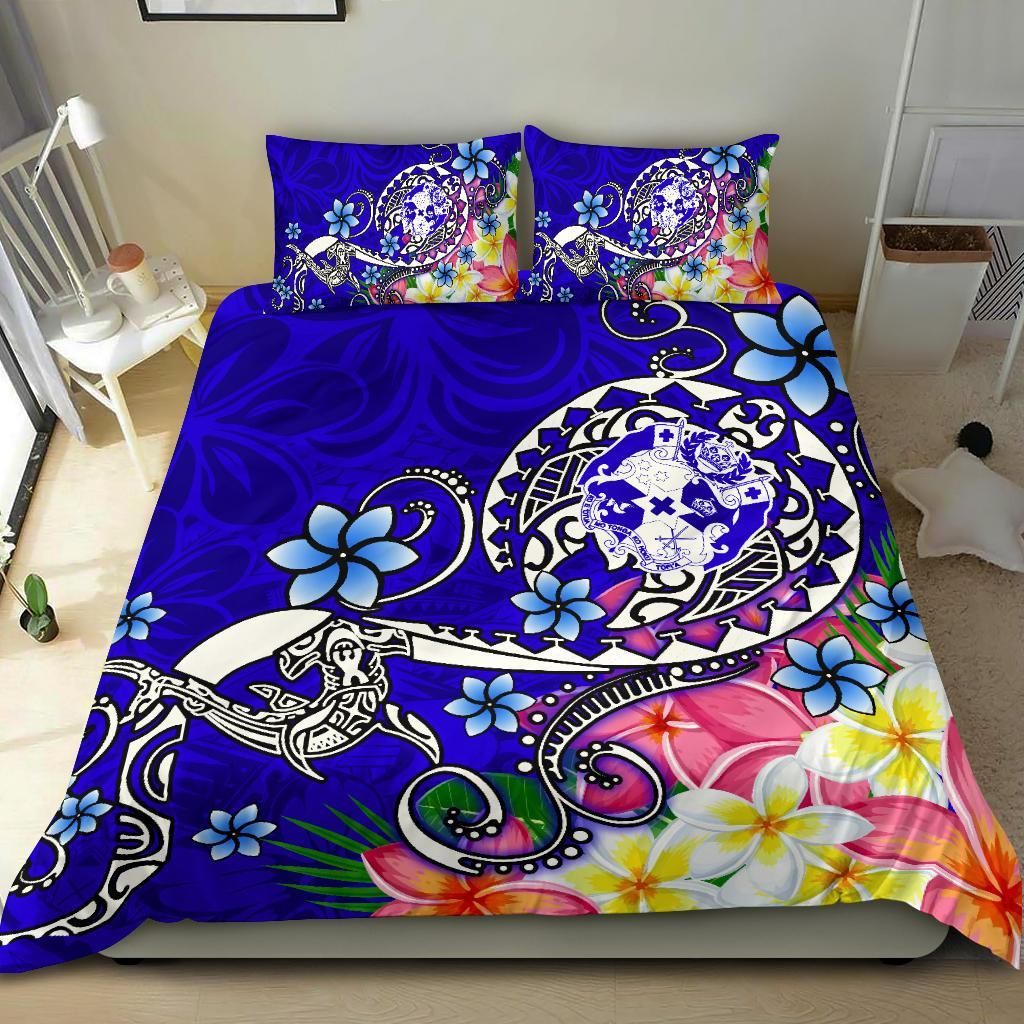 Tonga Bedding Set - Turtle Plumeria (Blue)