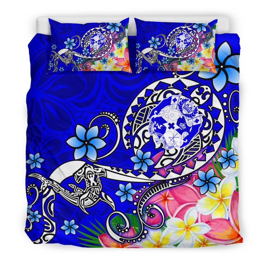 Tonga Bedding Set - Turtle Plumeria (Blue)