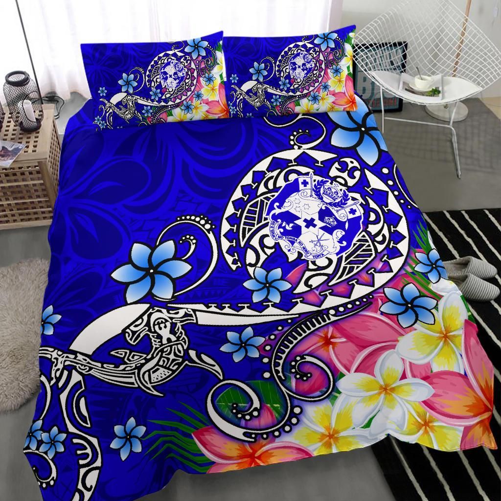 Tonga Bedding Set - Turtle Plumeria (Blue)