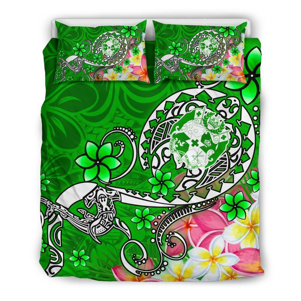 Tonga Bedding Set - Turtle Plumeria (Green)