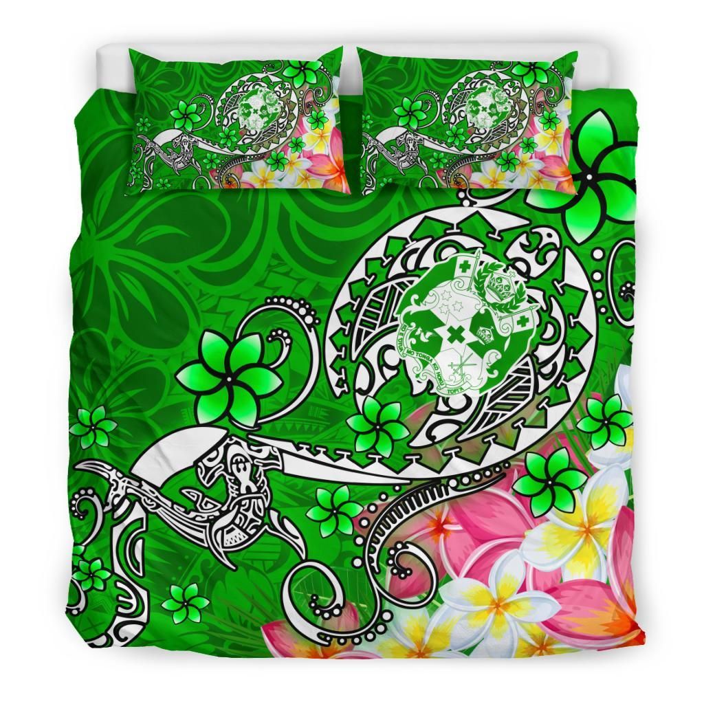 Tonga Bedding Set - Turtle Plumeria (Green)