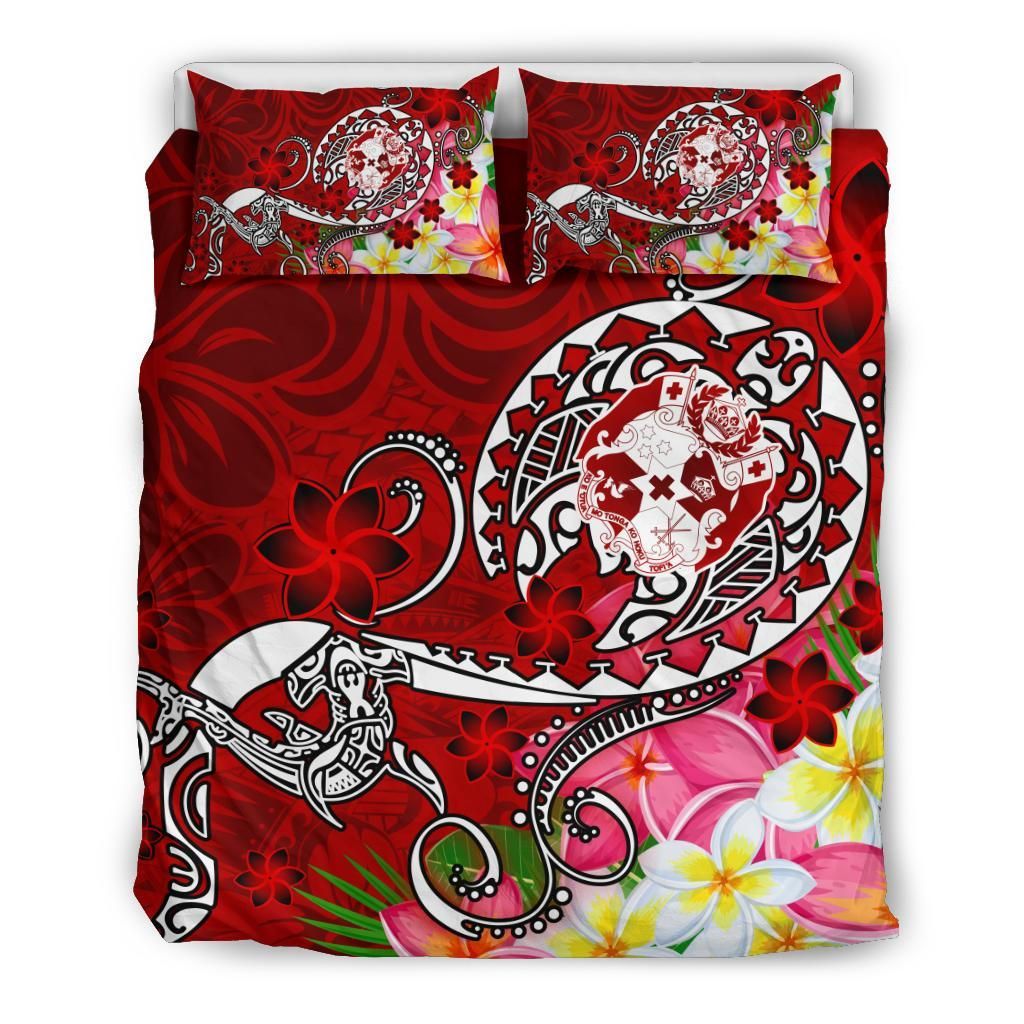Tonga Bedding Set - Turtle Plumeria (Red)