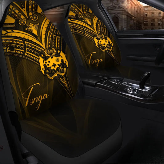 Tonga Car Seat Cover - Gold Color Cross Style