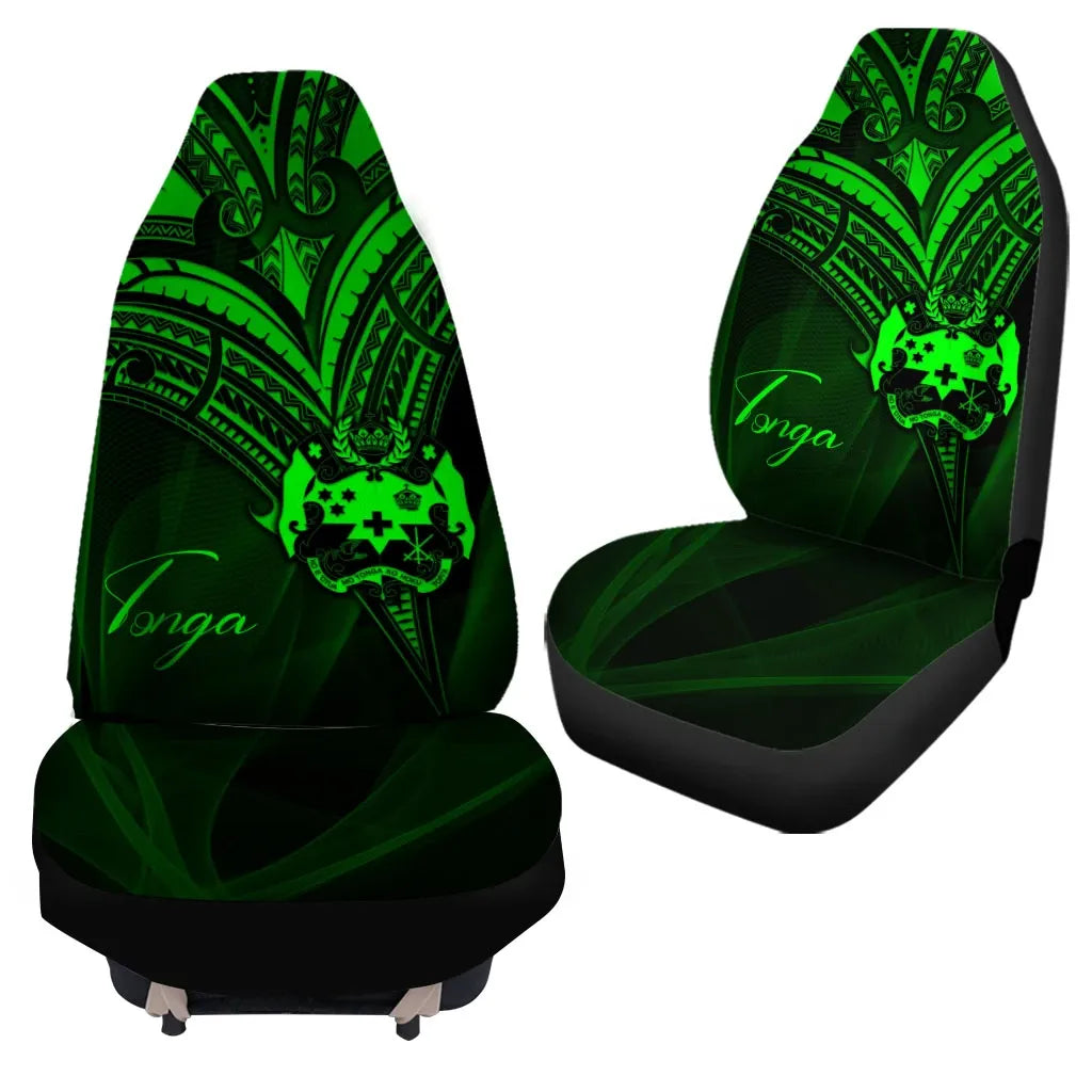 Tonga Car Seat Cover - Green Color Cross Style