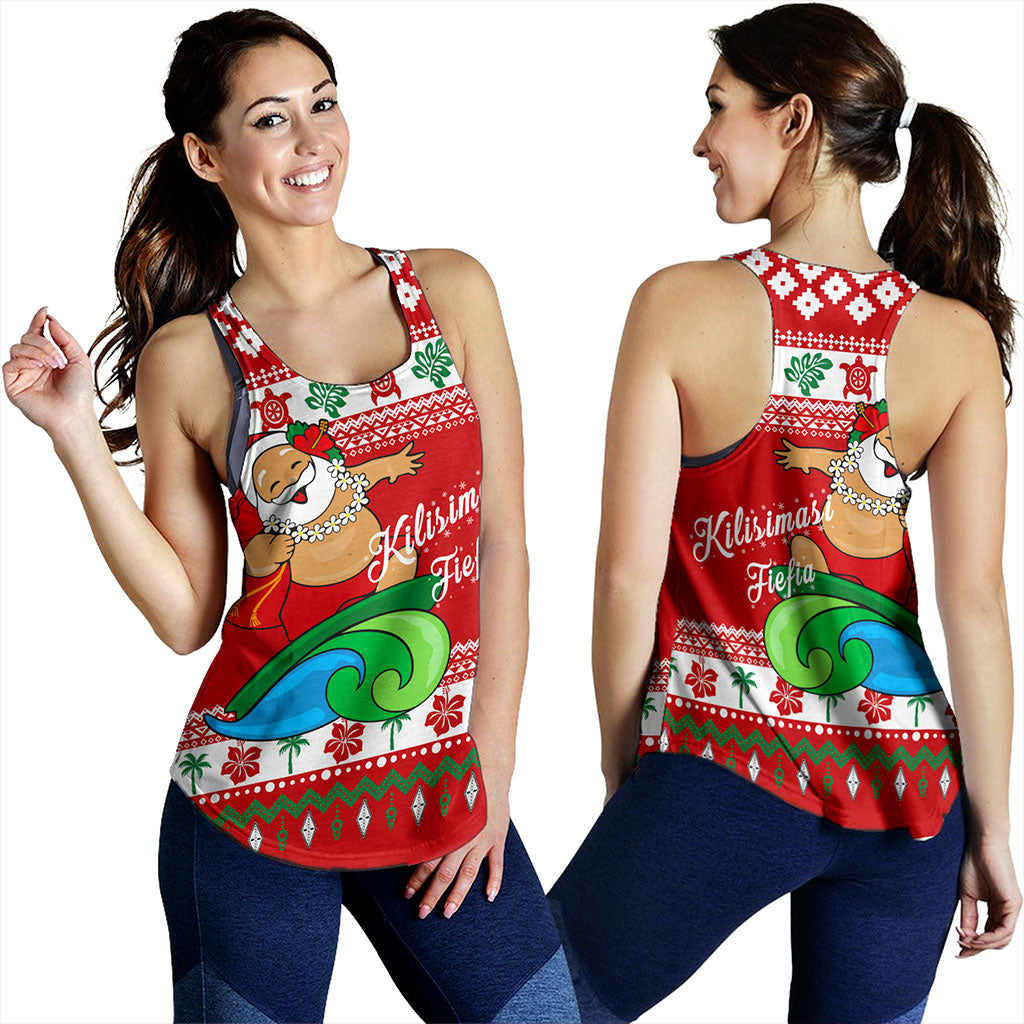 Tonga Women Tank Santa Claus Ho Ho Ho Christmas