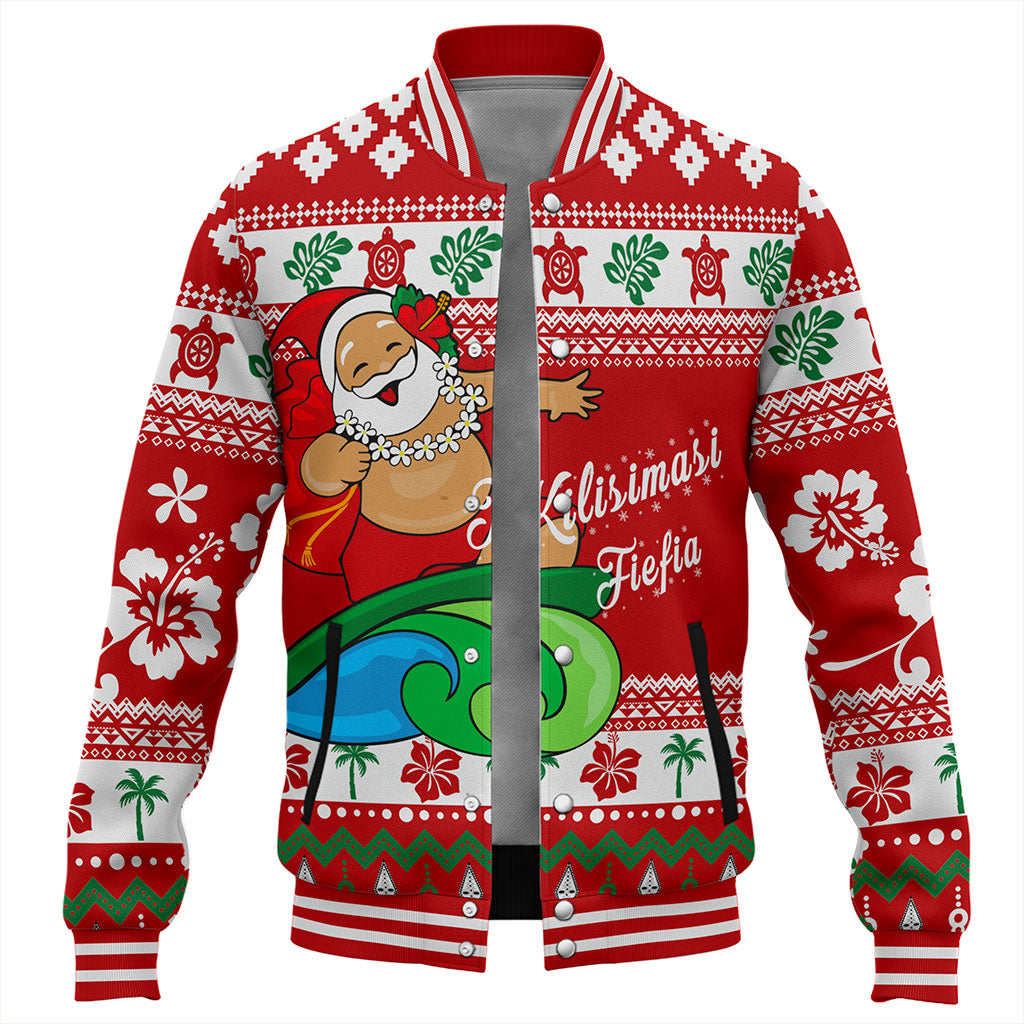 Tonga Baseball Jacket Santa Claus Ho Ho Ho Christmas