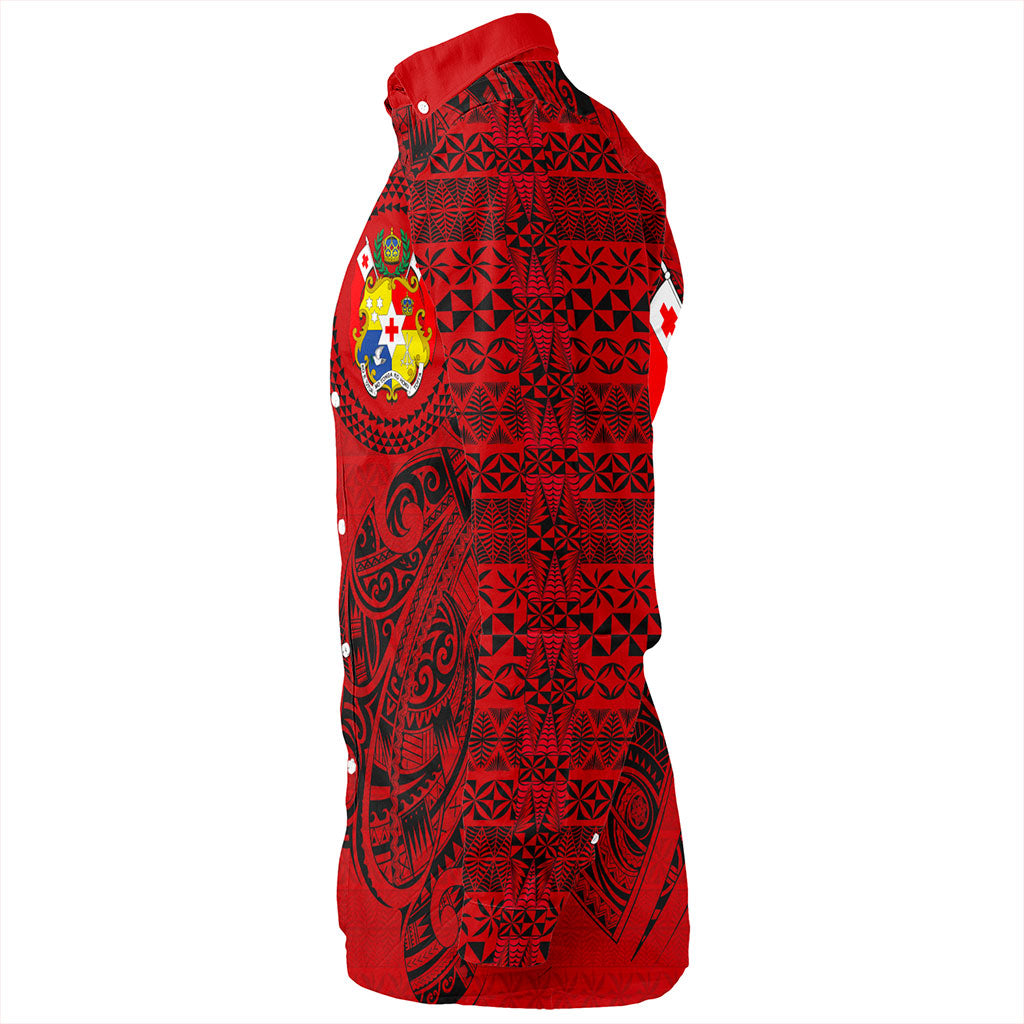 Tonga Long Sleeve Shirt Coat Of Arms Tribal Polynesian