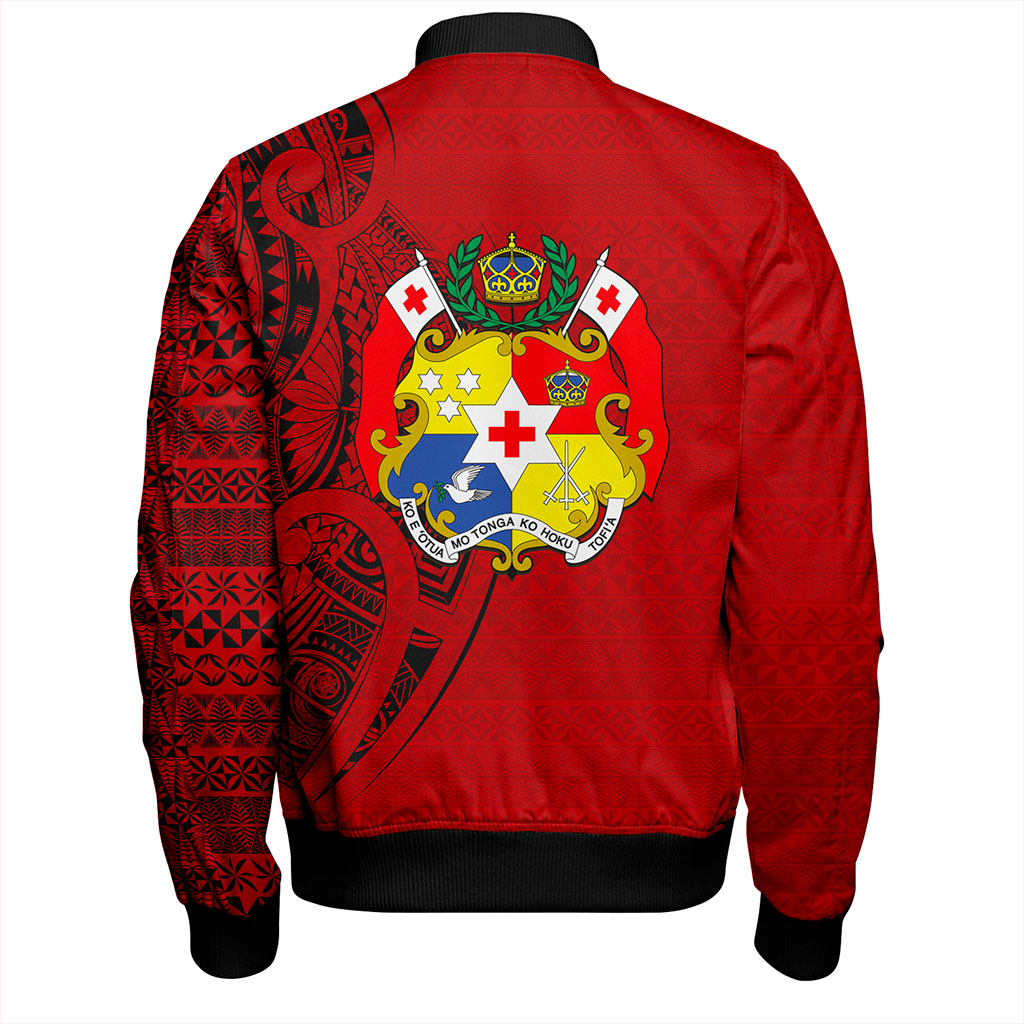Tonga Bomber Jacket Coat Of Arms Tribal Polynesian