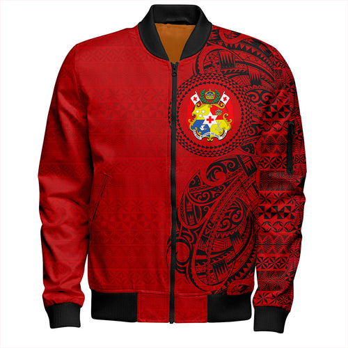 Tonga Bomber Jacket Coat Of Arms Tribal Polynesian